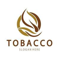 logotipo de hoja de tabaco, campo de tabaco y vector de diseño de plantilla de logotipo de cigarrillo de tabaco