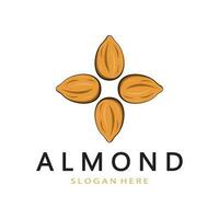 simple almond logo,for business,badge,trademark,almond oil,almond farm,almond shop,vector vector