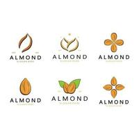 simple almond logo,for business,badge,trademark,almond oil,almond farm,almond shop,vector vector