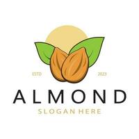 simple almond logo,for business,badge,trademark,almond oil,almond farm,almond shop,vector vector