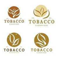 logotipo de hoja de tabaco, campo de tabaco y vector de diseño de plantilla de logotipo de cigarrillo de tabaco