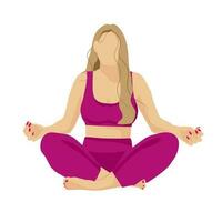 vector illustration with woman practicing yoga