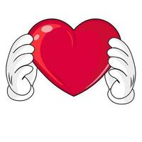 heart in hands on white background vector