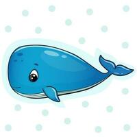 illustration of a cartoon whale vector