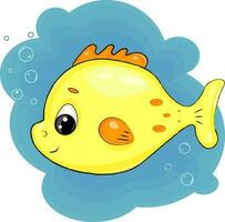 cute fish on the background of the seabed vector