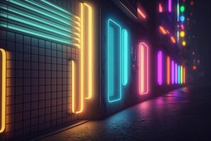 realistic background with neon light. photo