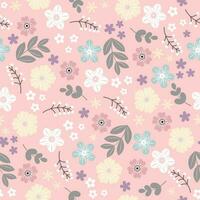 Simple seamless pattern with flowers vector