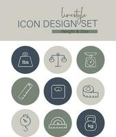 Linestyle Icon Design Set Weight and Size vector