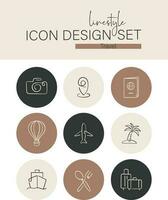 Linestyle Icon Design Set Travel vector