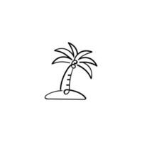 palma árbol línea estilo icono diseño vector