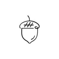 Acorn Line Style Icon Design vector