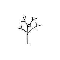 seco árbol línea estilo icono diseño vector