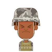 soldier hurt face cartoon cute vector