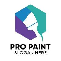 Pro Paint or pro painter  logo with modern style premium and editable vector