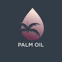 Palm oil logo design template with creative concept vector