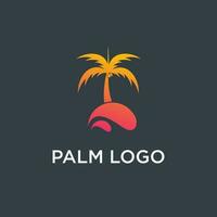 Palm tree logo design template with unique concept vector