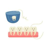 dental floss for teeth vector