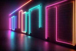 realistic background with neon light. photo