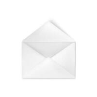 Realistic empty open white envelope. Vector illustration