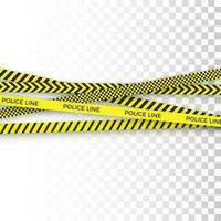 Police yellow tape. danger zone with line barrier. Warning strip. isolated Vector illustration