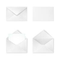 Realistic white envelope. Business mail. Corporate identity envelope mock up. Vector illustration