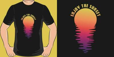 Enjoy the Sunset, Summer T-Shirt Design. vector