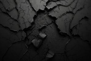 black cracked cement texture background. photo