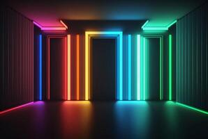 realistic background with neon light. photo