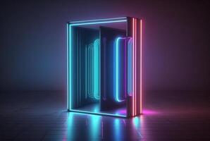 realistic background with neon light. photo