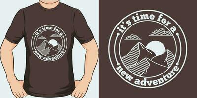 It's Time For a New Adventure, Adventure and Travel T-Shirt Design. vector