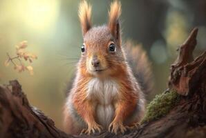 close up of a squirrel in nature. photo