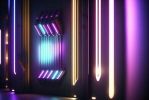 realistic background with neon light. photo