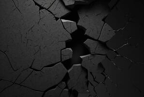 black cracked cement texture background. photo