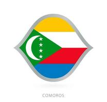 Comoros national team flag in style for international basketball competitions. vector