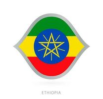 Ethiopia national team flag in style for international basketball competitions. vector