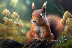 close up of a squirrel in nature. photo
