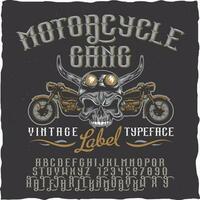 motos pandilla, vector icono para pista de carreras motores deporte. motocicleta carreras y velocidad moto retro grunge camiseta imprimir, motorista motocross, o automovilismo personalizado emblema