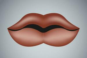 Lips in red color abstract style, for graphic banner poster vector