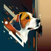 dog in abstract art style, for poster, banner or background, vector illustration