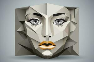 Human face in an abstract style, cubic portrait drawing for graphics, poster, banner vector