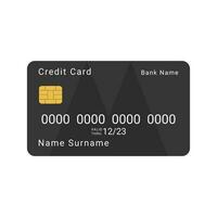 Black credit card vector