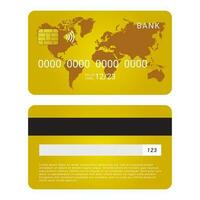 Gold credit card. Vector illustration.