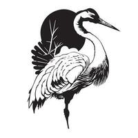 UNIQUE AND COOL JAPANESE STYLE CRANE BIRD VECTOR