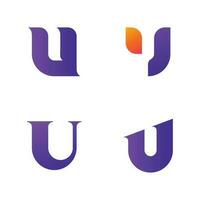 U Letter logo design template elements vector
