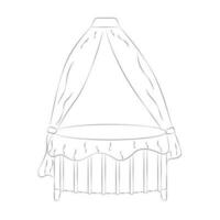 Canopy Crib in Doodle Style vector