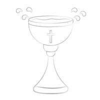 Silver Font for Baptism Vector Illustration in Doodle Style