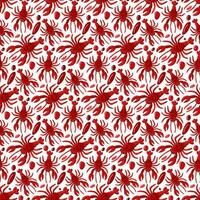 Pattern of red sea crayfish colorful seamless pattern with sharp claws and tentacles on a white background. Living in an underwater world among crustaceans and rocks Vector bright cartoon illustration