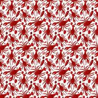 Pattern of red sea crayfish colorful seamless pattern with sharp claws and tentacles on a white background. Living in an underwater world among crustaceans and rocks Vector bright cartoon illustration