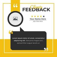 Client or customer review testimonial social media post. Customer or client service feedback review post design template vector