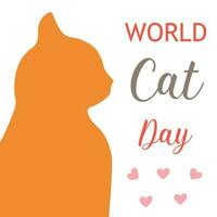 World Cat Day concept. Holiday concept. Template for background, Web banner, card, poster vector